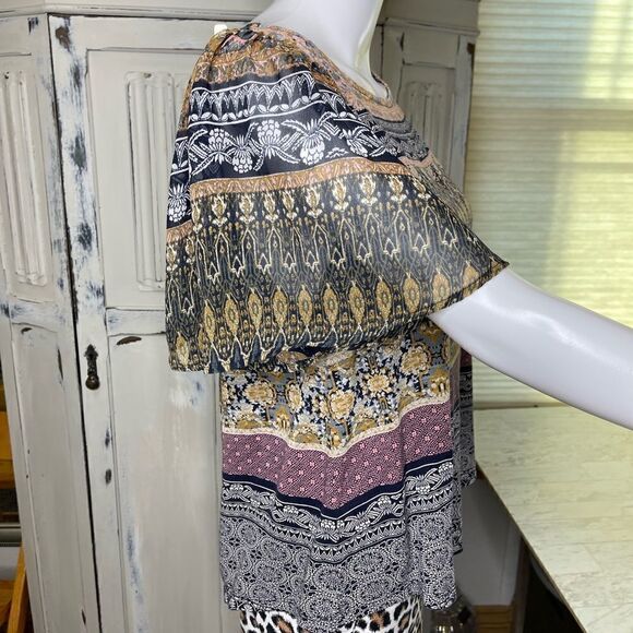 Lucky Brand Boho Flutter Sleeve Top Size Small - Picture 7 of 12